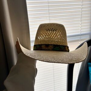 Twister Straw Sun Hat with Floral Band
